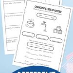 Different States of Matter Worksheets on a table