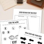 Three Eyes Worksheet for Kindergarten on a table