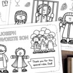 Joseph and His Brothers Coloring Pages for Kindergarten placed on a table