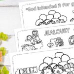 Joseph and His Brothers Coloring Pages for Kindergarten placed on a table