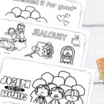 Joseph and His Brothers Coloring Pages for Kindergarten placed on a table