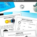 Lunar Eclipse Worksheets for Elementary Students on a table
