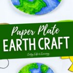two photos showing the Paper Plate Earth Craft