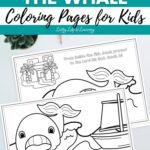 Jonah and the Whale Coloring Pages for Kids placed on a table