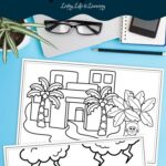 Jonah and the Whale Coloring Pages for Kids placed on a table