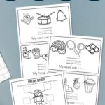 pages of My Five Senses Booklet on a table