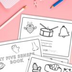 pages of My Five Senses Booklet on a table