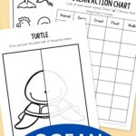 Three Ocean Worksheets for Preschool on a table