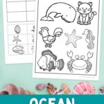 Three activities included in the Ocean Worksheets for Preschool
