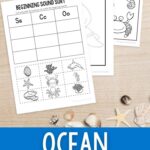 Three pages from the Ocean Worksheets for Preschool
