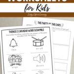 two Ear Worksheets for Kids on a table