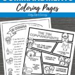 Ten Commandments Coloring Pages on a table