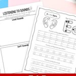 Ear Worksheets for Kindergarten on a table