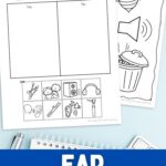 Ear Worksheets for Kindergarten on a table
