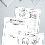 Ear Worksheets for Kindergarten on a table