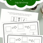Life Cycle of a Bean Plant Worksheet on a table