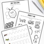 Preschool Insect Worksheets on a table