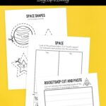 Space Cut and Paste Worksheets on a table