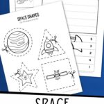 Space Cut and Paste Worksheets on a table