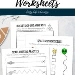 Space Cut and Paste Worksheets on a table