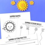 three Summer Cutting Worksheets