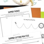 Summer Cutting Worksheets on table
