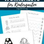 Space Worksheets for Kindergarten on a table