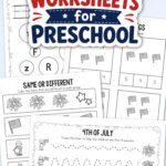 activities included in the 4th of July Worksheets for Preschool