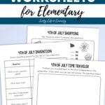 4th of July Worksheets for Elementary on a table