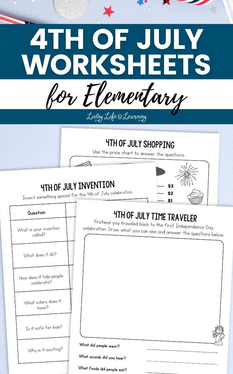 4th of July Worksheets for Elementary on a table