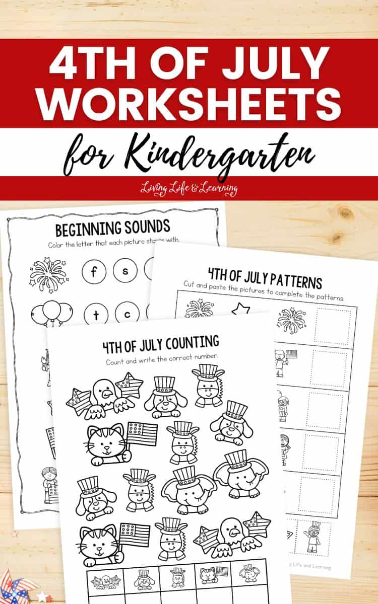 pages of 4th of July Worksheets for Kindergarten