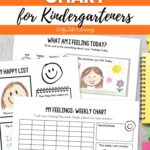 pages included in the Feelings Chart for Kindergarteners