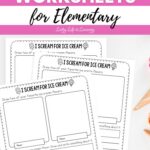 Ice Cream Worksheets for Elementary on a table