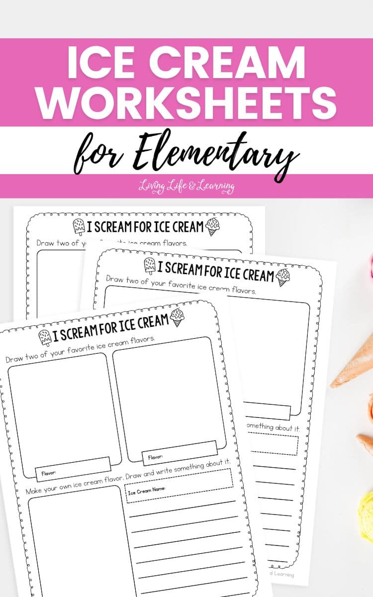 Ice Cream Worksheets for Elementary on a table