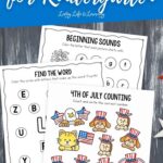 4th of July Worksheets for Kindergarten on a table