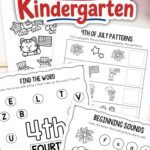 4th of July Worksheets for Kindergarten on a table