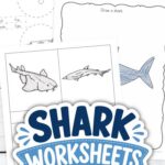 pages of Shark Worksheets for Elementary on a table