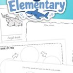 pages of Shark Worksheets for Elementary on a table