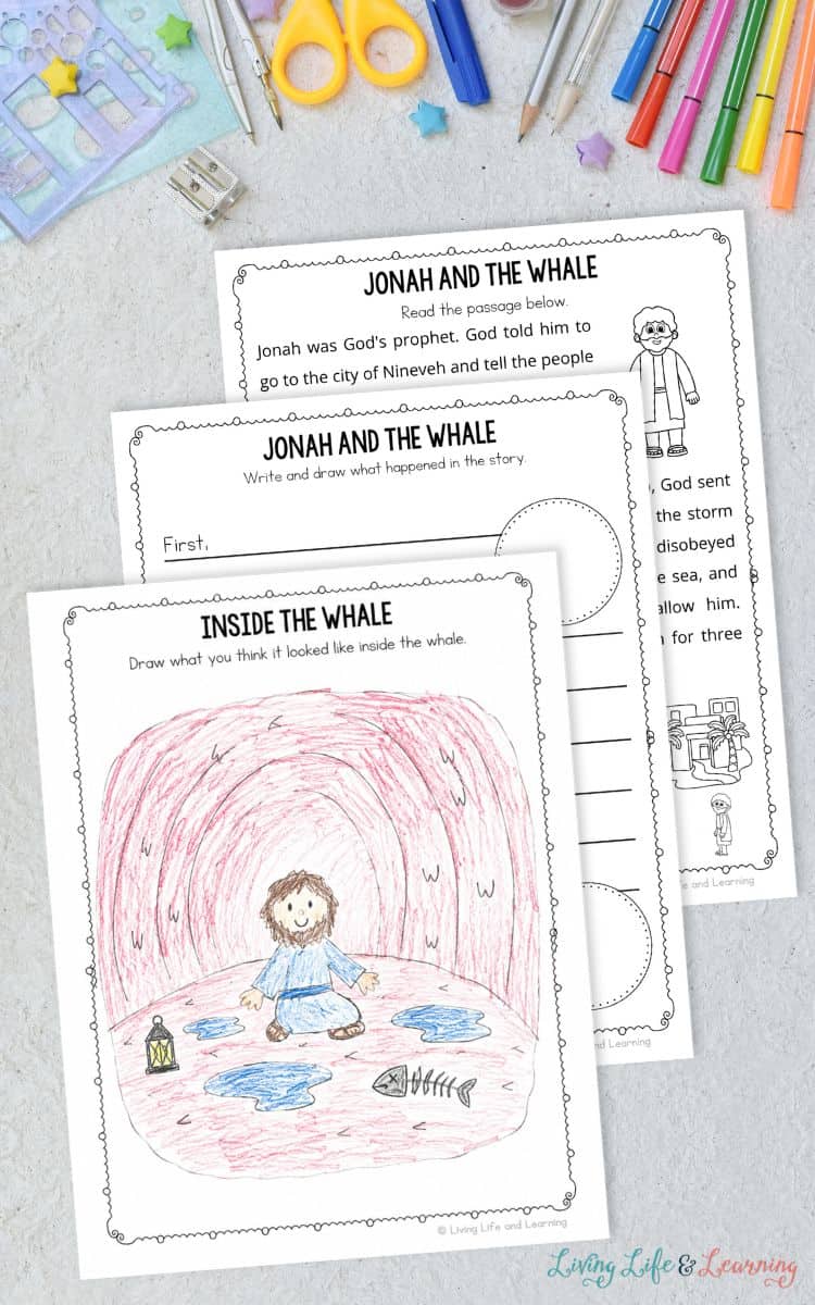activities included in the Jonah and the Whale Activity Pages