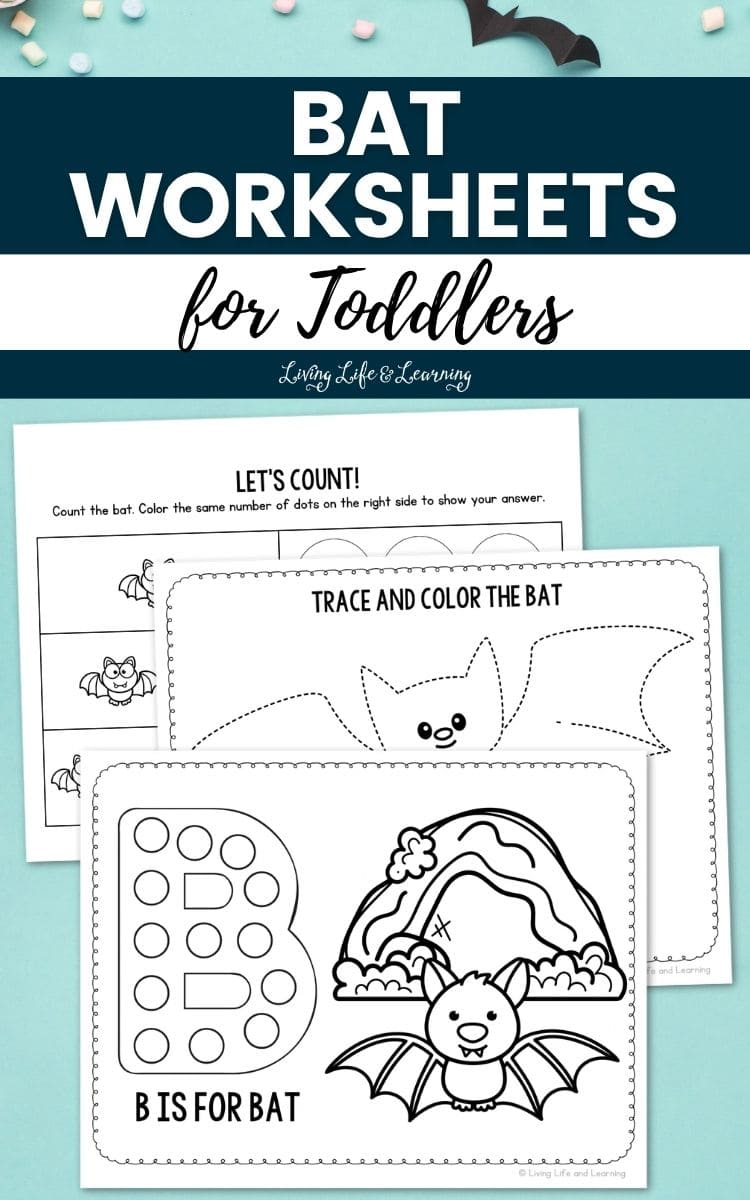 Bat Worksheets for Toddlers on a table
