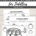 Halloween Activity Sheets for Toddlers on a table