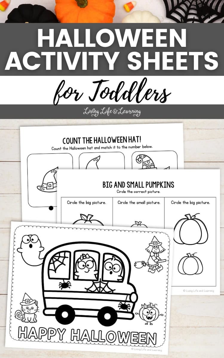 Halloween Activity Sheets for Toddlers on a table