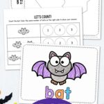 Bat Worksheets for Toddlers on a table