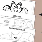 Bat Worksheets for Toddlers on a table