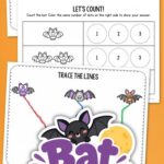 Bat Worksheets for Toddlers on a table