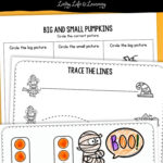 Halloween Activity Sheets for Toddlers placed on a table