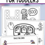 Halloween Activity Sheets for Toddlers placed on a table