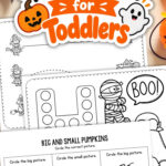Halloween Activity Sheets for Toddlers placed on a table