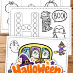Halloween Activity Sheets for Toddlers placed on a table